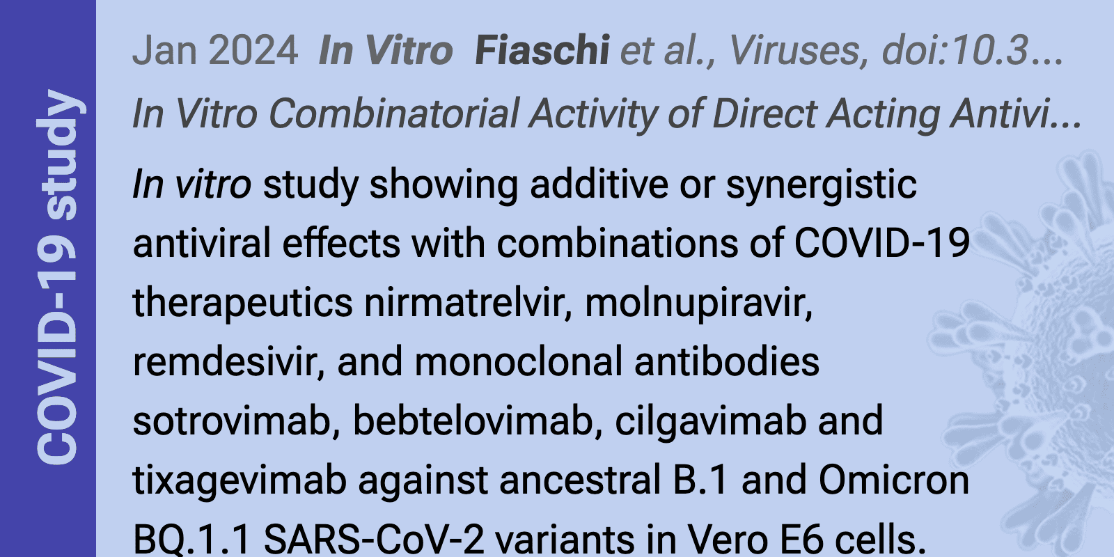 Fiaschi: In Vitro Combinatorial Activity of Direct Acting Antivirals ...